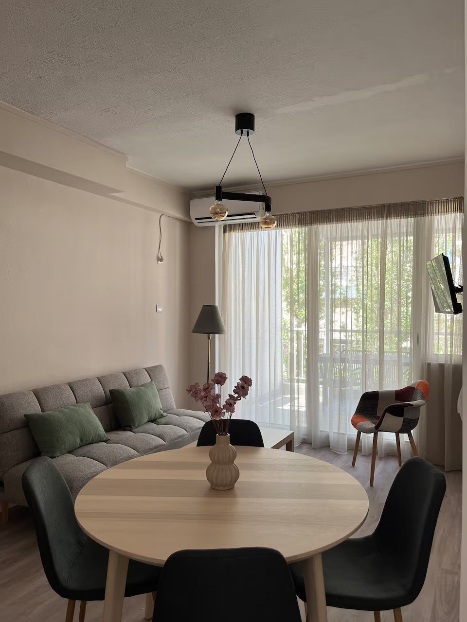 Apollo Apartment living room, Athens center rental