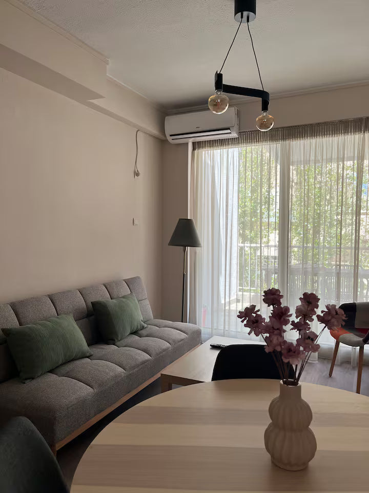 Apollo Apartment living room, Athens center rental
