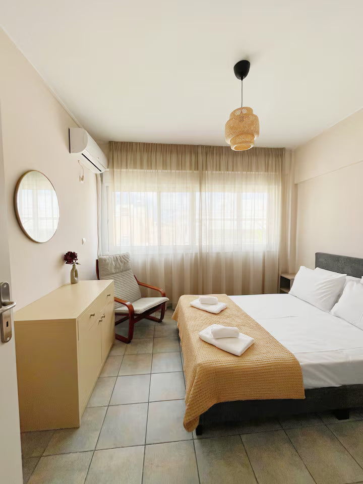 Helga Apartment bedroom, central Athens accommodation