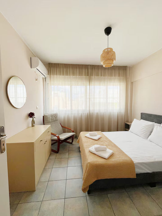 Helga Apartment bedroom, central Athens accommodation