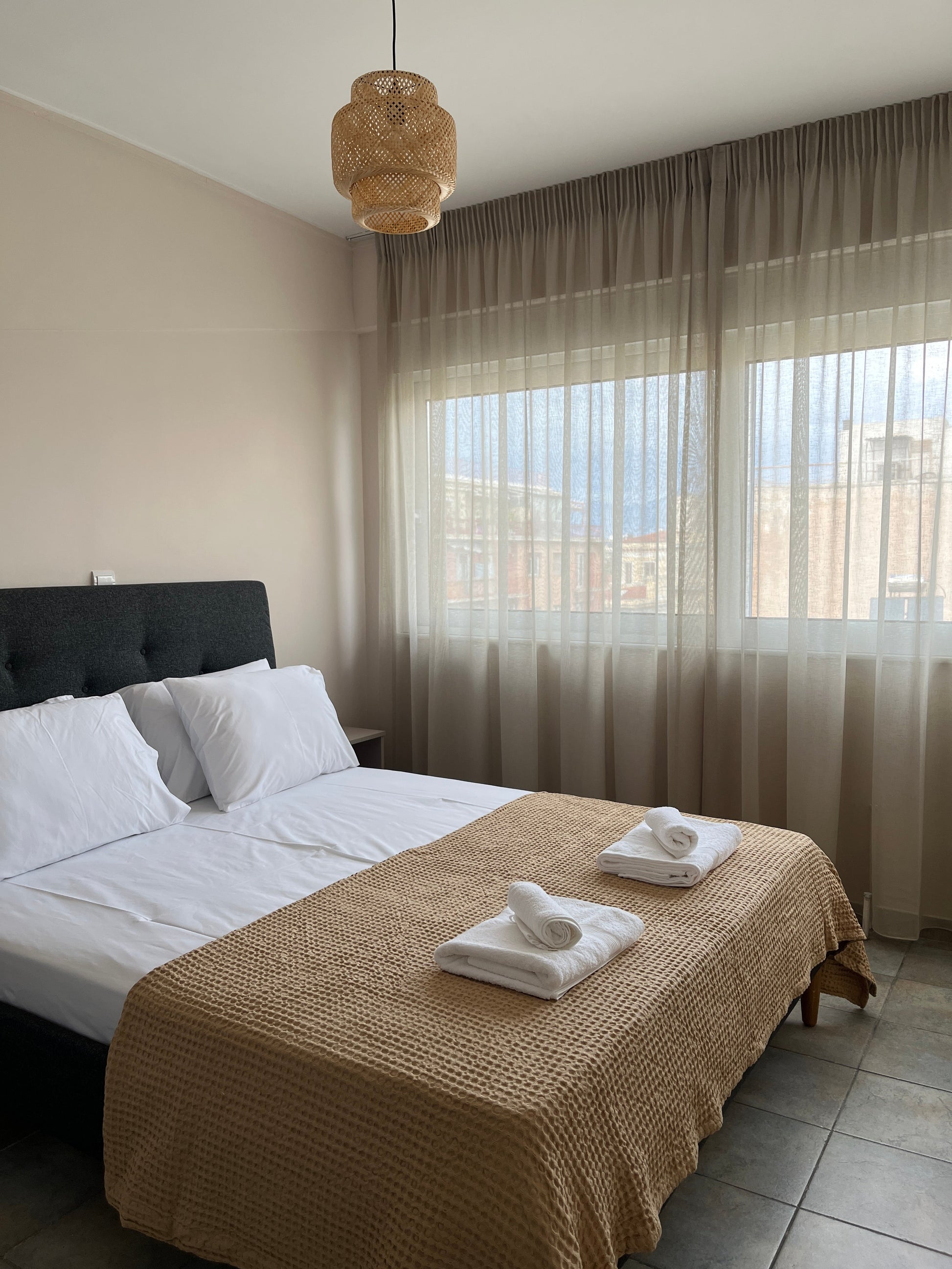 Helga Apartment bedroom, central Athens accommodation
