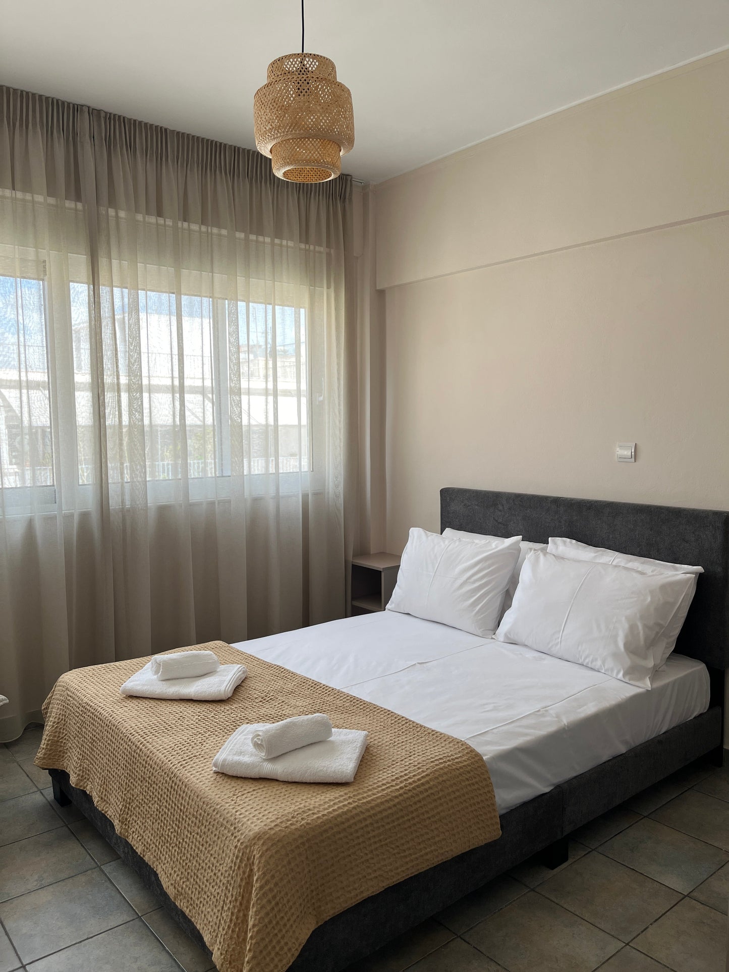 Helga Apartment bedroom, central Athens accommodation