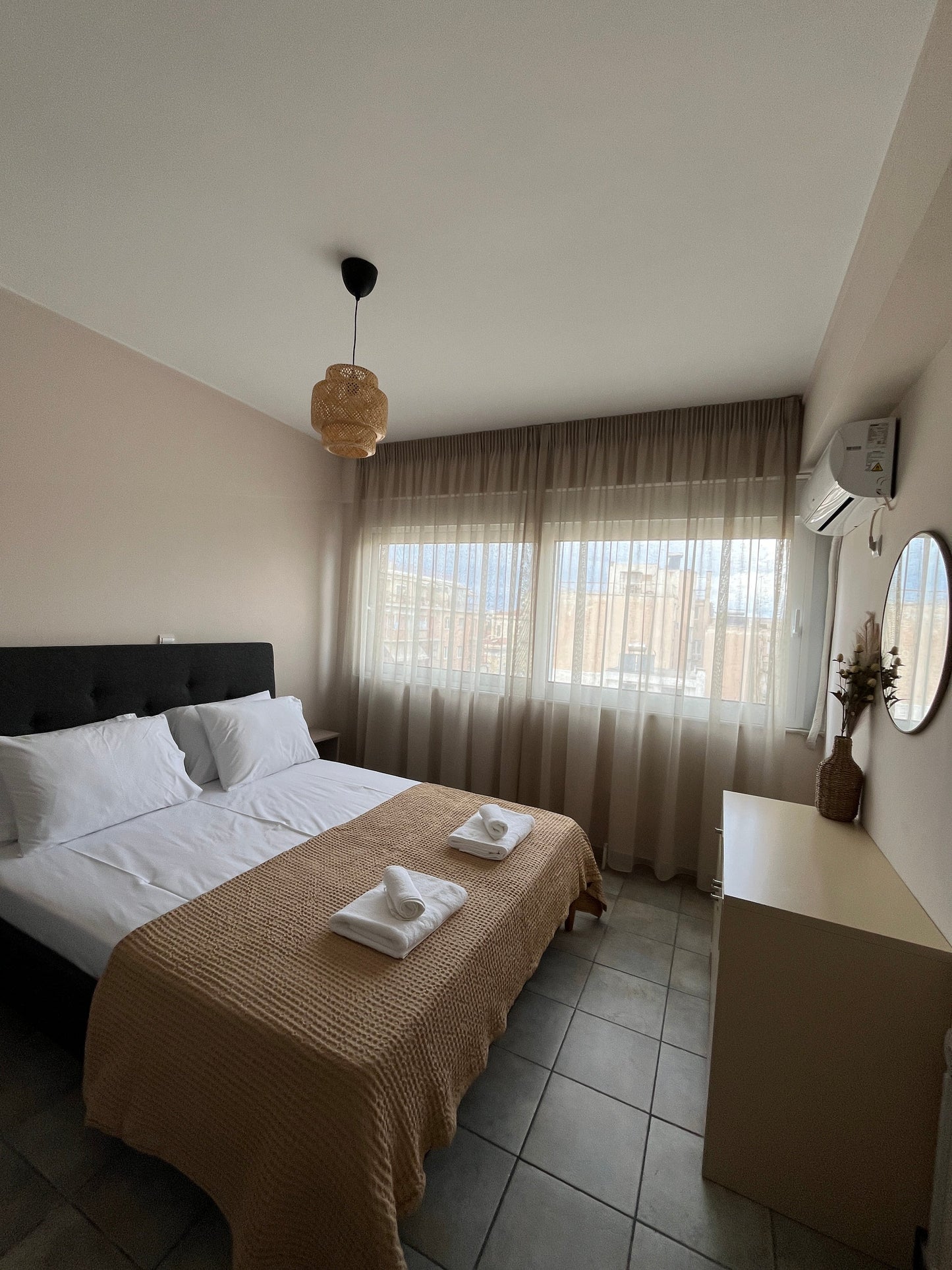 Helga Apartment bedroom, central Athens accommodation