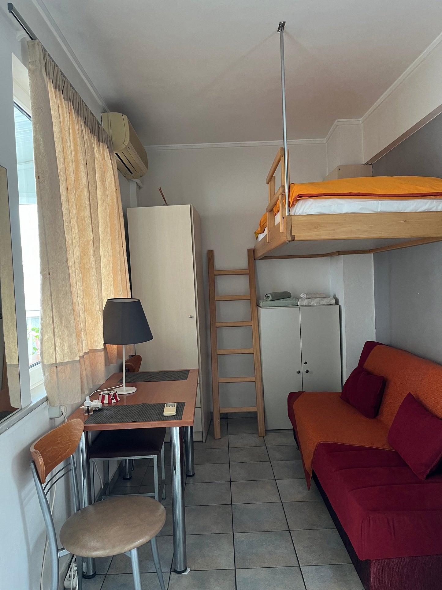 Oasis Apartment bedroom, central Athens budget stay